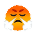 face with steam from nose